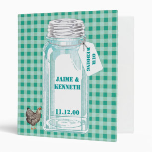 Gingham and Canning Jar 3 Ring Binder