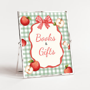 Gingham Apple of our Eye Baby Books and Gifts Sign
