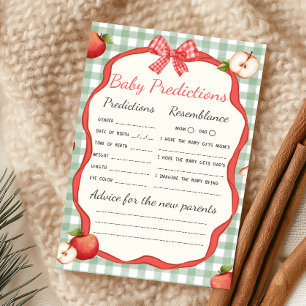 Gingham Apple of Our Eye Baby Predictions Game