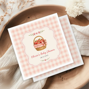 Gingham Apple of Our Eye Baby Shower Napkins