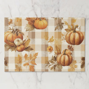 Gingham Autumn Harvest Tearaway Paper Placemat Pad