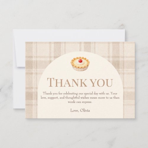 Gingham Autumn Little Cutie Pie Thank You Card