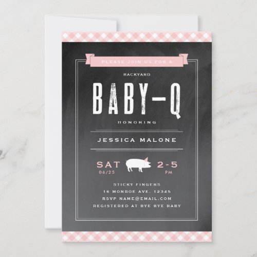 Gingham Baby BBQ Baby Shower Invitation