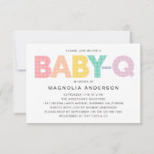 Gingham Baby-Q Summer Baby Shower Invitation (Front)