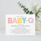 Gingham Baby-Q Summer Baby Shower Invitation (Standing Front)