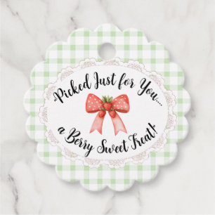 Gingham Baby Shower-Green Favor Tags