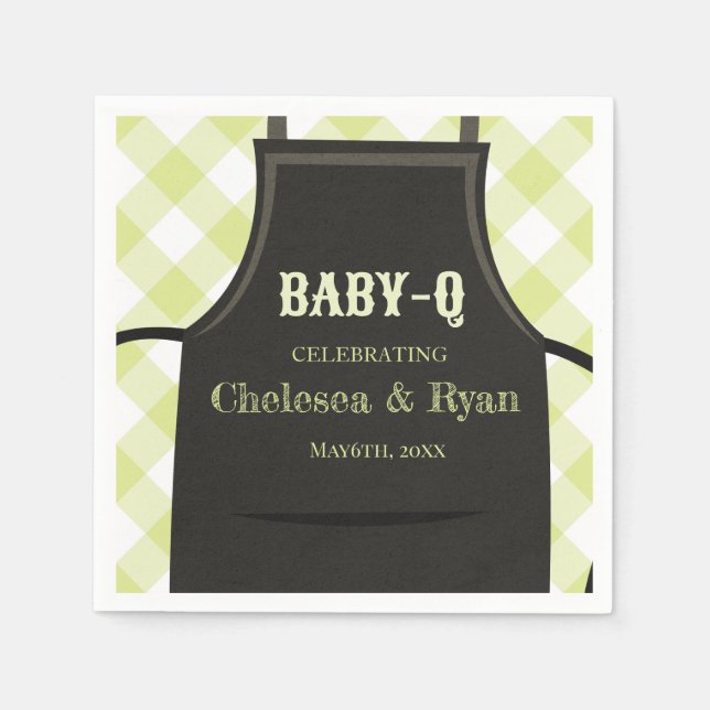 Gingham Bbq Baby shower  Napkins (Front)