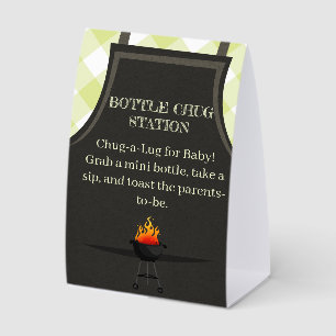 Gingham Bbq Baby shower Paper Table Tent