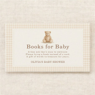 Gingham Bearly Wait Teddy Bear Books For Baby  Enclosure Card