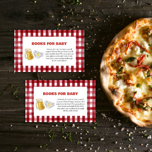 Gingham Beer Diaper Books For Baby Shower  Enclosure Card