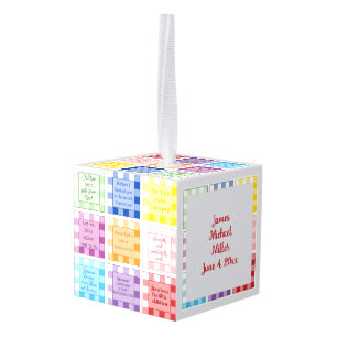 Gingham Bible verses about children babies Cube Ornament
