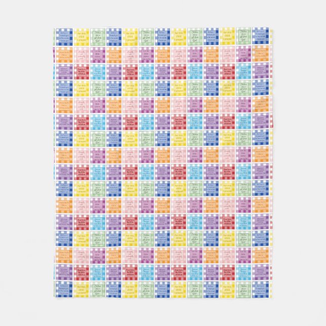 Gingham Bible verses about children babies   Fleece Blanket (Front)