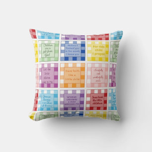 Gingham Bible verses about children babies   Throw Pillow