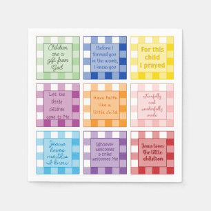 Gingham Bible verses Baby Shower  Napkins