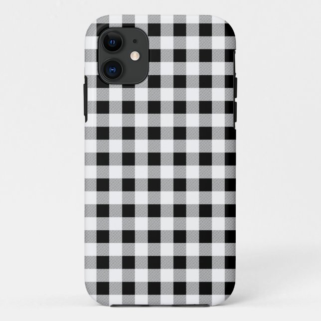 Gingham Black and White Case-Mate iPhone Case (Back)