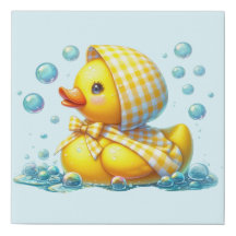 Gingham Bonnet Rubber Duck