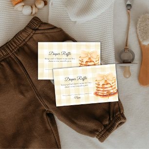 Gingham Bow Pancake Diaper Raffle Baby Shower Enclosure Card