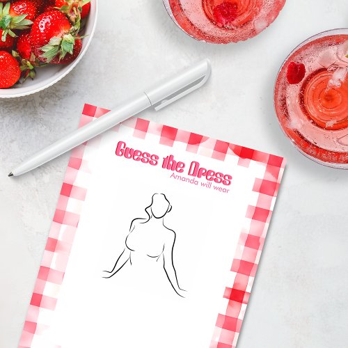 Gingham Bride_to_be Guess The Dress Game Gingham Notepad