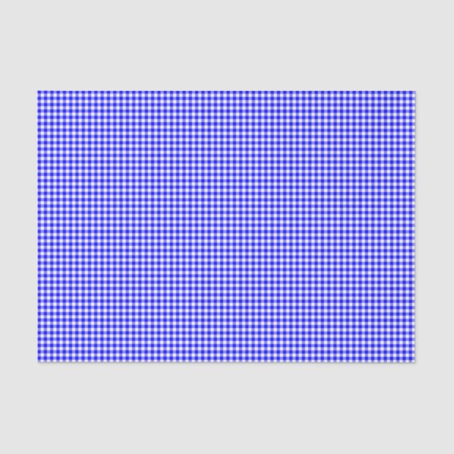 Gingham-Bright Blue-Tissue Wrapping Paper (Front)