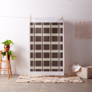 Gingham   Brown & Beige Fabric