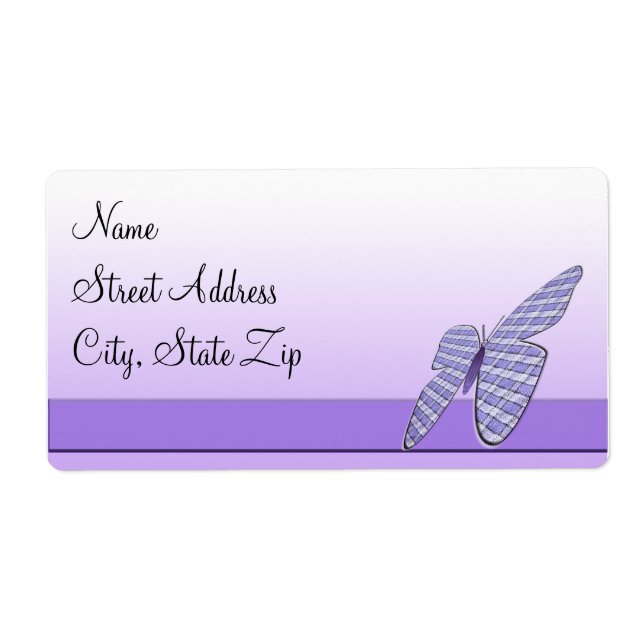 Gingham Butterfly Label (Front)