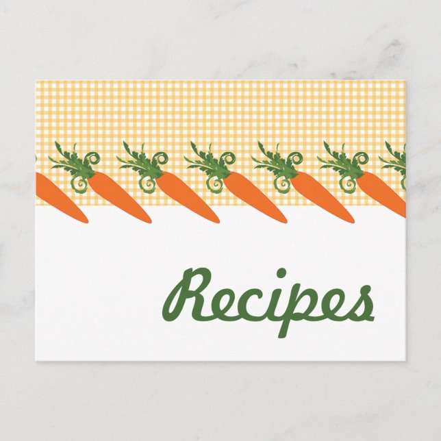 Gingham Carrot Recipe Postcard (Front)
