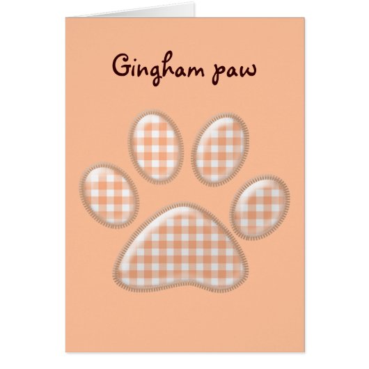gingham cat paw - orange cards (Front)