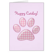 gingham cat paw - pink (Front)