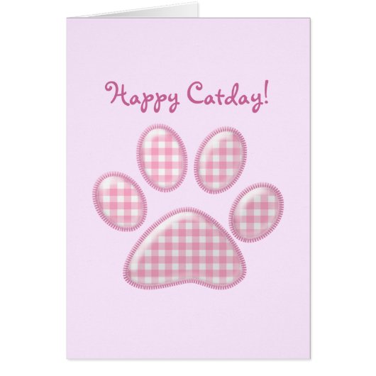 gingham cat paw - pink (Front)