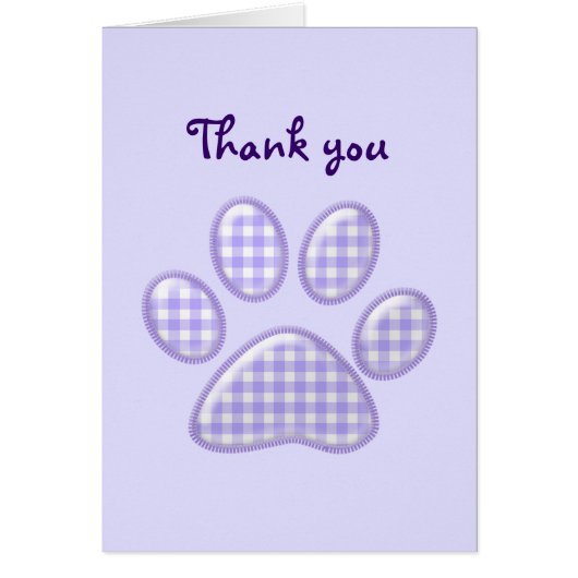 gingham cat paw - purple cards (Front)