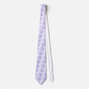 gingham cat paw - purple neck tie