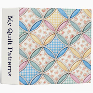Gingham Cathedral Window Quilt Design 3 Ring Binder