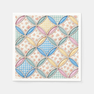 Gingham Cathedral Window Quilt Design Napkins