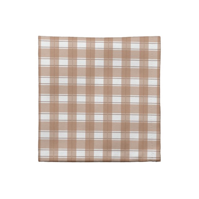 Gingham Charm Brown Cloth Napkin (Quarter Fold)