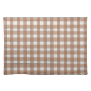 Gingham Charm Brown Cloth Placemat