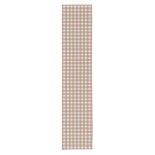 Gingham Charm Brown Short Table Runner