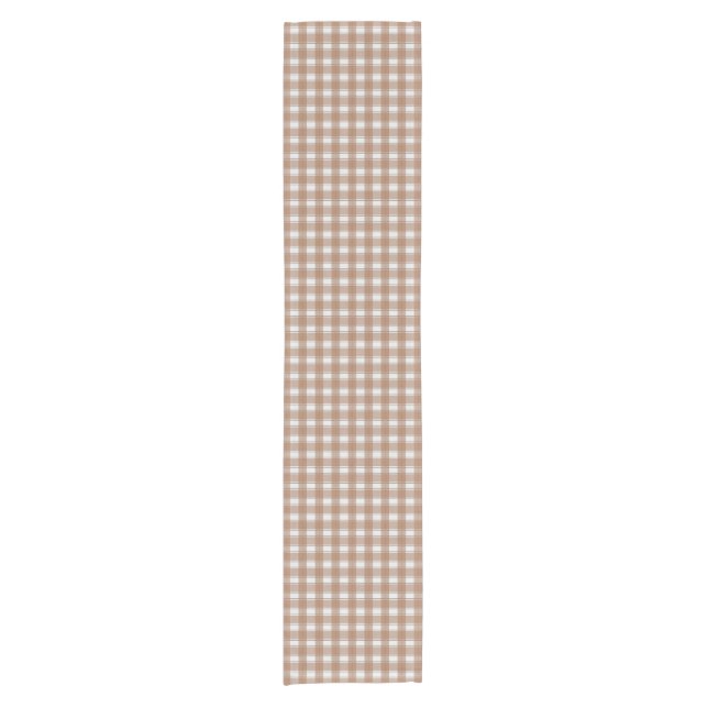 Gingham Charm Brown Short Table Runner (Front)