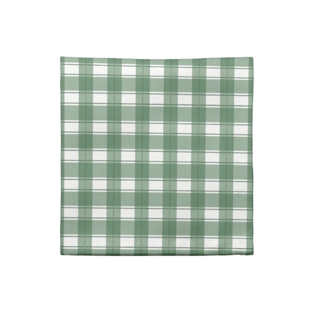 Gingham Charm Green Cloth Napkin (Quarter Fold)