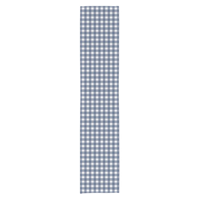 Gingham Charm Navy Short Table Runner (Front)