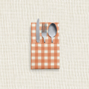 Gingham Charm Orange Cloth Napkin