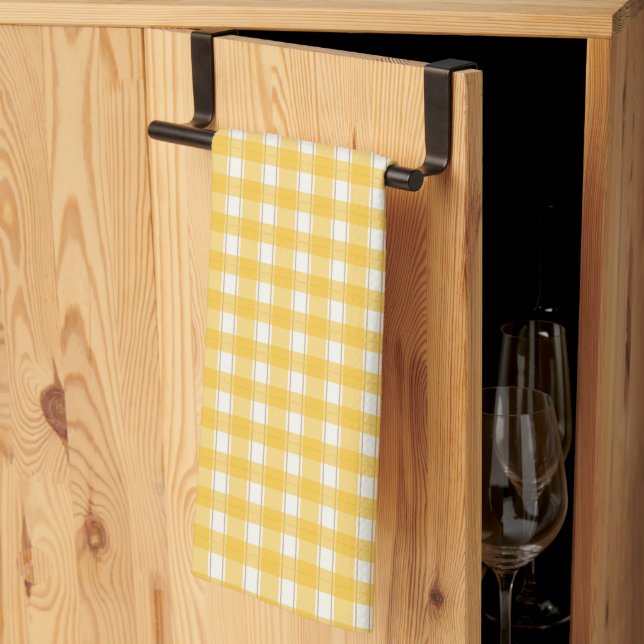 Gingham Charm Yellow Kitchen Towel (Thirds Fold)