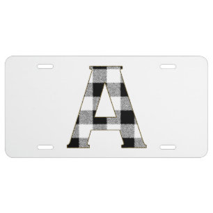 Gingham Check A License Plate