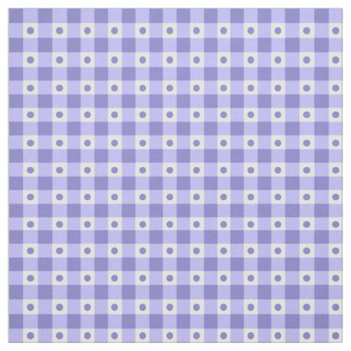 Gingham Check And Dots Pattern  Purple Fabric