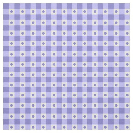 Gingham Check And Dots Pattern | Purple Fabric