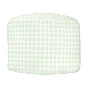Gingham Check and Polka Dots - Mint Green Nursery Pouf