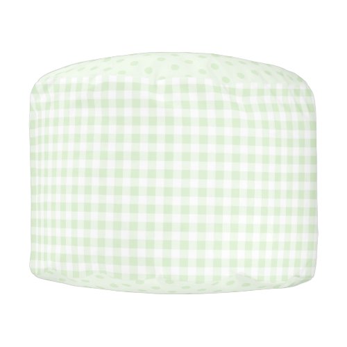 Gingham Check and Polka Dots _ Mint Green Nursery Pouf