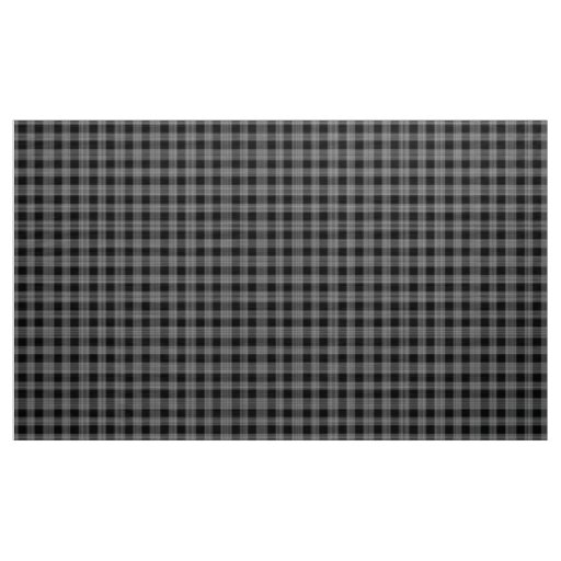 Gingham Check Black and White Fabric