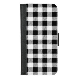 Gingham Check Black iPhone 8/7 Wallet Case