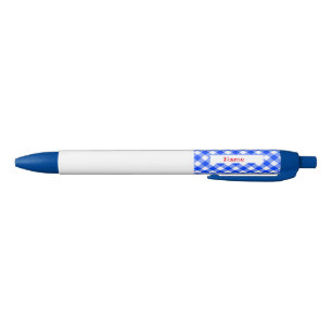 Gingham Check (Blue) Named Pen