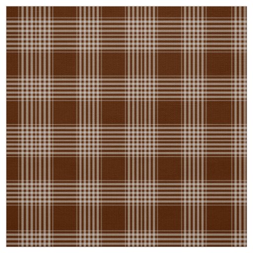 Gingham Check Brown and White Fabric